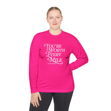 Load image into Gallery viewer, You're Worth Every Mile Unisex Lightweight Long Sleeve Tee